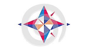 Abstract geometric star compass, symbolizing direction and energy, vector design Generative AI
