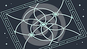 Abstract geometric star pattern, mystical decorative design, vector design Generative AI