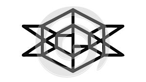 Abstract Geometric Star Shape, Complex Design Element, vector design Generative AI
