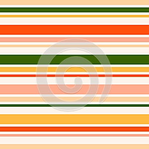 Abstract geometric striped background. Thin and thick strips. Green, coral, red, yellow, beige color.