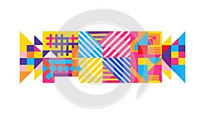 Abstract Geometric Striped Pattern Vector, Dynamic Retro Style, vector design Generative AI