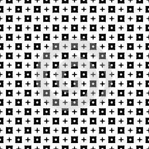 Vector Seamless Black and White Geometric  Pattern Background.