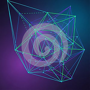 Abstract geometric structure composed of interconnected