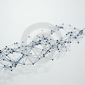 Abstract geometric structure composed of interconnected nodes forming a 3D