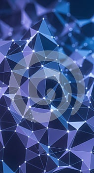 Abstract geometric structure composed of interconnected triangular shapes, forming