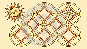 Abstract Geometric Swirl: Circular Interlocking Pattern, vector design Generative AI