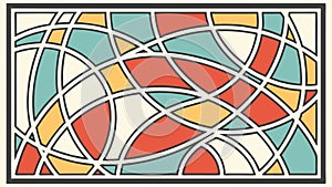 Abstract Geometric Swirling Shapes Pattern Vector, vector design Generative AI