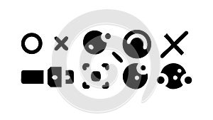 Abstract geometric symbols vector, modern digital code pattern design. vector design Generative AI