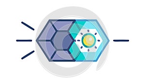 Abstract Geometric Tech for Data and Connectivity Icon, vector design Generative AI