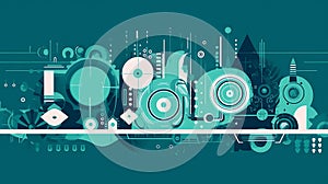 Abstract Geometric Tech Illustration