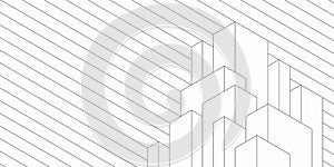 Abstract geometric technological background. Architectural construction. Vector creative design.