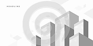 Abstract geometric technological background. Architectural construction. Vector creative design.
