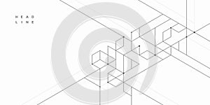 Abstract geometric technological background. Architectural construction. Vector creative design.