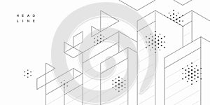 Abstract geometric technological background. Architectural construction. Vector creative design.