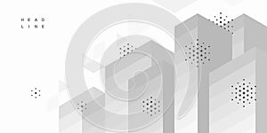 Abstract geometric technological background. Architectural construction. Vector creative design.