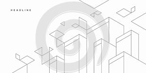 Abstract geometric technological background. Architectural construction. Vector creative design.