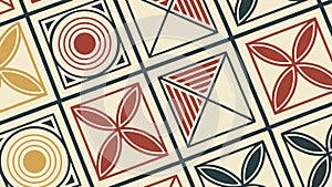 Abstract Geometric Tile Pattern: Modern Decorative Motif and Structured Design, vector design Generative AI