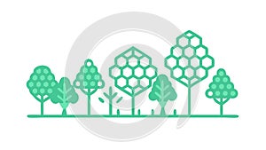 Abstract Geometric Trees Forest Landscape Vector, vector design Generative AI