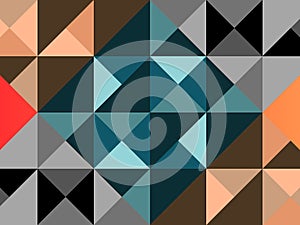 Abstract geometric triangle block pattern background. Colorful background. Red