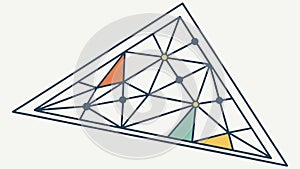 Abstract Geometric Triangle with Colorful Segments, vector design Generative AI