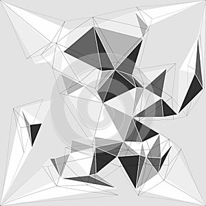 Abstract geometric triangle design background using different triangular style patterns, vector illustration.