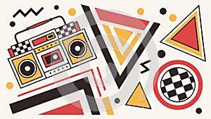 Abstract Geometric Triangle and Dot Pattern Composition, vector design Generative AI