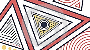 Abstract Geometric Triangle with Intricate Patterns and Dot, vector design Generative AI
