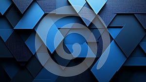 Abstract geometric triangle pattern background in shades of blue for modern design