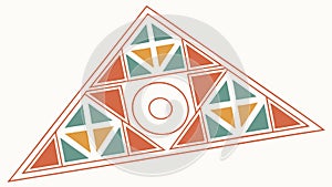 Abstract Geometric Triangle Pattern with Circular Elements, vector design Generative AI