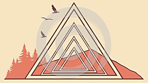 Abstract geometric triangle pattern creating a tunnel effect vector design Generative AI