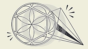 Abstract Geometric Triangle Pattern Intersecting Lines Design, vector design Generative AI