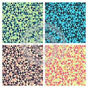 Abstract geometric triangle pattern set