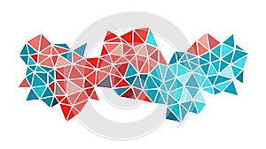 Abstract Geometric Triangles Dynamic Red Blue Pattern Vector, vector design Generative AI