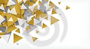 Abstract Geometric Triangles Gold and Silver Scattered