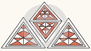 Abstract Geometric Triangles, Modern Art Composition. vector design Generative AI