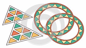 Abstract Geometric Triangles and Rings, Modern Pattern, vector design Generative AI