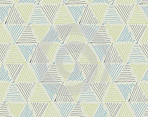 Abstract geometric triangles seamless pattern. Vector doodle illustration