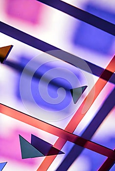 Abstract Geometric Triangles With Soft Light Shadows In Pink And Blue Minimal Composition