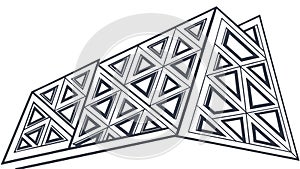 Abstract Geometric Triangular Pattern with Dynamic 3D Effect. vector design Generative AI