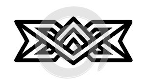 Abstract Geometric Tribal Interlocking Border, vector design Generative AI