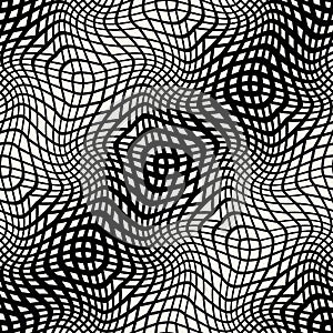 abstract geometric trippy black and white background pattern
