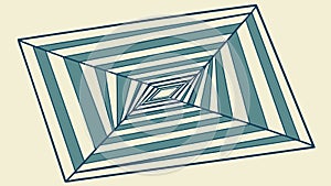 Abstract geometric tunnel creating a mesmerizing optical illusion, vector design Generative AI