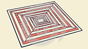 Abstract Geometric Tunnel with Perspective Effect, vector design Generative AI
