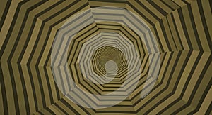 Abstract geometric tunnel with repeating hexagonal patterns creating a sense of depth and optical illusion