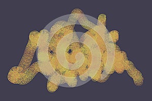 Abstract geometric twirl circle line, path or pattern. Decoration, texture, bubbles & color.