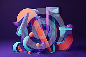 abstract geometric typeface with fluid and abstract letterforms