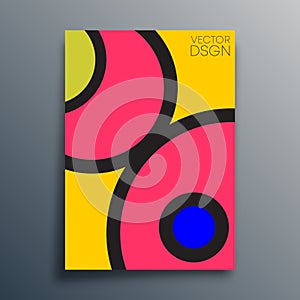 Abstract geometric typography with colorful circles design for poster, flyer, brochure cover, or other printing products