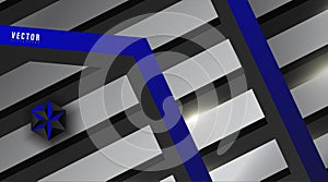 Abstract geometric vector background. shape stripe, and hexagon with color gradient ,blue ,white, gray, and black . Vector