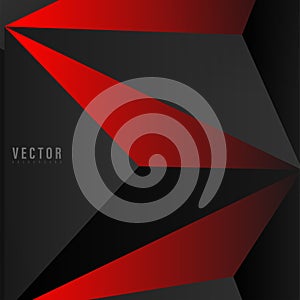 Abstract geometric vector background. shape triangle with color gradient , red , gray, and black . Vector Illustration For