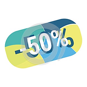 Abstract geometric vector discount button